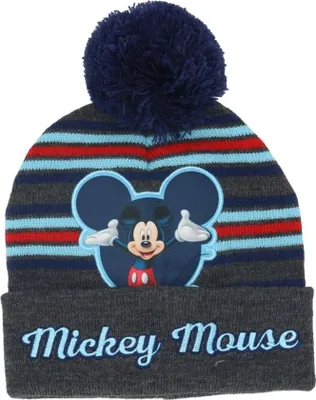 Produktbild von Disney Mickey Mouse Wintermütze für Kinder Kuschelig und modisch mit Bommel Dunkelblau Bommel