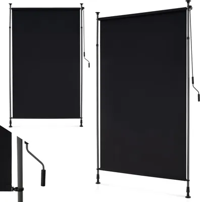 Obrázek produktu pro Venkovní vertikální markýza COSTWAY, balkonová markýza 150x220-310cm, výškově nastavitelná a výsuvná, ochrana proti slunci bez vrtání s klikou
