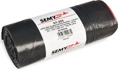 Produktbild von 200x Müllsäcke Zugbandsäcke Kehrichtsäcke 35 L 57 x 60 cm LDPE T60 schwarz