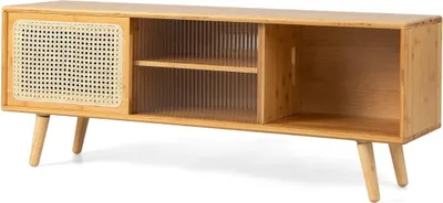 Image de Meuble TV Meuble TV moderne pour téléviseurs jusqu'à 55 pouces 120,5 x 31 x 45,5 cm naturel