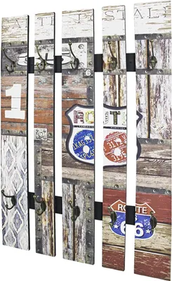 Produktbild von Vintage Garderobe mit 10 Haken - MDF - dekorativ