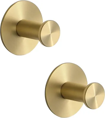 Produktbild von Selbstklebende Haken, 2 Stück, gold, Handtuchhaken, ohne Bohren