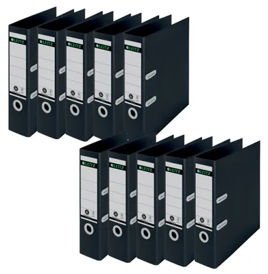Immagine prodotto di 10x LEITZ 10180095 LEITZ recycle 1019 Cartella in cartone nero 8,0 cm DIN A4