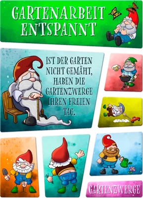 Produktbild von Gartenarbeit Gartenzwerge Kühlschrankmagnete im 8er Set