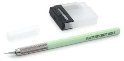 Produktbild von Tamiya 69947 - Zubehör - Bastel-Messer m. 25 Klingen Mint-Grün -