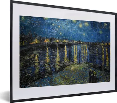 Produktbild von MuchoWow® Gerahmtes Poster Van Gogh - Brücke - Alte Meister 40x30 cm - Poster mit Schwarzem Bilderrahmen Wandposter Rahmen Foto Bilder - Bilderrahmen - Poster im Rahmen