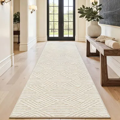 Productafbeelding van Wasbare Tapijtloper 80 x 300 cm Crème
