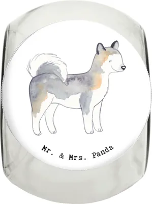 Produktbild von Mr. & Mrs. Panda Leckerli Dose Siberian Husky Lebensretter XL 2000ml - Weiß - Geschenk, Keksdose, Vorratsglas, Aufbewahrungsdose, Glasdose, aufbewahrungsglas