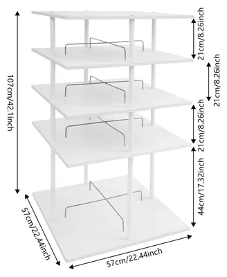 Produktbild von Schuhregal - 4-stöckiger Schuhständer - 360° drehbar - Metallgestell 17,5 kg Tragkraft - Freistehender Schuh Organizer - Weiß