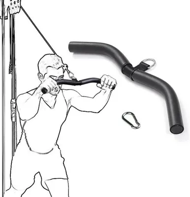 Obrázek produktu pro Činka pro posilování, vhodná pro cvičení bicepsu a tricepsu, černá, ocelová, s texturou, délka 40 cm