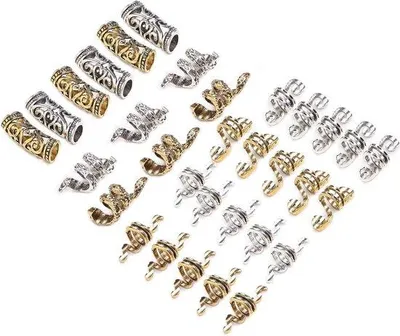Immagine prodotto di Accessori per trecce - Accessori in metallo unici - 32 pezzi - Metallo - Acconciature