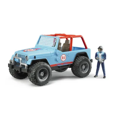 Produktbild von Bruder 02541 - Jeep Cross Country Racer blau mit Rennfahrer, 1:16