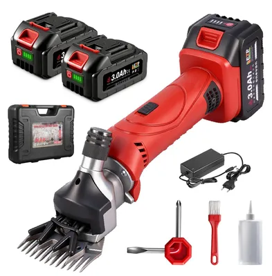 Akku-Schafschere, 6 Geschwindigkeiten, 2x3,0 Ah, 500 W, 13 Zähne