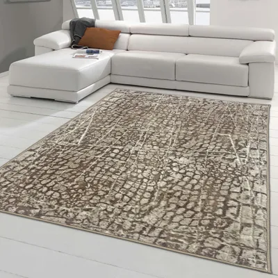 Obrázok produktu pre Moderný dizajnový koberec s abstraktným vzorom v béžovej farbe veľkosť - 120x170 cm