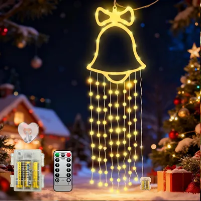 Weihnachts-Fensterlicht 100 LEDs, warmweiß, 8 Modi, Fernbedienung
