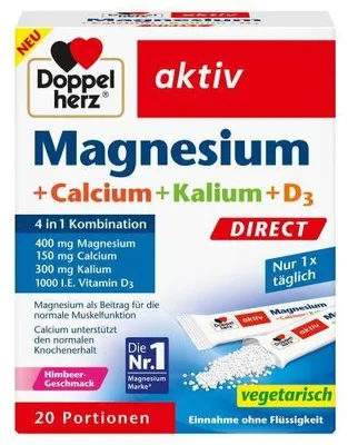 Obrázek produktu pro Doppelherz Magnézium+Vápník+Draslík+D3 Direct Pel. 20 ks