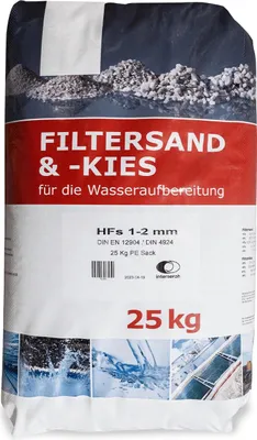 A bag of filter sand and gravel for water treatment.