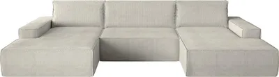 Produktbild von Große Wohnlandschaft mit Schlaffunktion - Cord - Beige - AMELIA