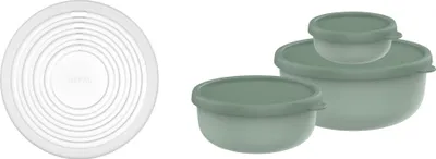Produktbild von Mepal - Mikrowellengeschir mit Mikrowellendeckel Lumina - Frischhaltedosen mit Deckel für Kühlschrank, Gefrierschrank, Dampfgarer & Mikrowelle -  - Aufbewahrungsbox - 2,5 l - Nordic sage