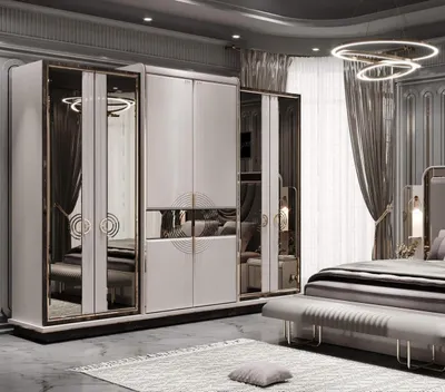 Immagine prodotto di Elegante armadio grigio in stile Art Déco moderno