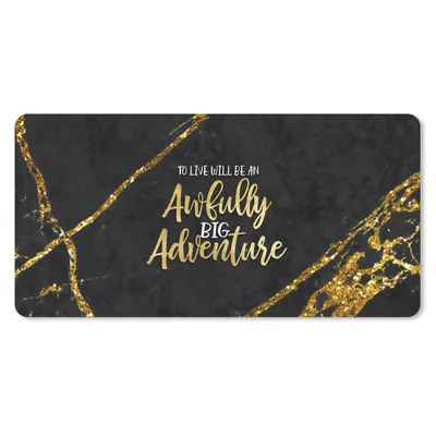 Produktbild von MuchoWow® Mauspad Mousepad Zitate - Abenteuer - Gold - Glitzer 60x30 cm - Mousepads - Maus Mat - Pad - Mausunterlage - Nachhaltig