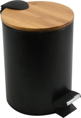 Image de Poubelle de salle de bains SPIRELLA Adonis 3 litres noir bois