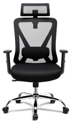 Obrázek produktu pro Kancelářská židle, ergonomický design, nastavitelné područky, 52 x 54 x 125 cm, černá