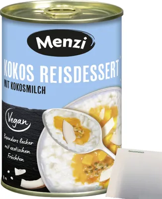 Produktbild von Menzi Kokos Reisdessert (400g Dose) + usy Block