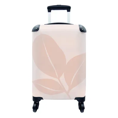 Produktbild von MuchoWow® Koffer Handgepäck Trolley Rollkoffer Kleine Reisekoffer mit 4 Rollen - Sommer - Blätter - Rosa - Cabin Size < 55x40x23 cm & 55x40x20 cm - Fotokoffer - Kabinenkoffer - Boardgepäck - Reise-Box - Reisekoffer - Reisegepäck - Koffer mit Bild - Trolley für Kinder
