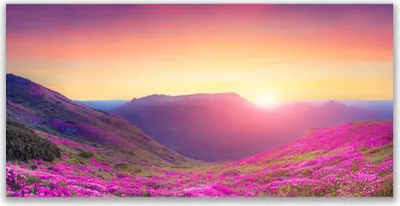 Produktbild von Glasbilder 120x60 Wandbild Druck auf Glas Sonne Gebirge Wiese Natur