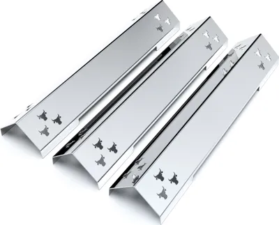 Produktbild von Gasgrill Brennerabdeckung Edelstahl passend für alle Jamestown Knox 3-Brenner, Farbe:3er Set Chrom Bulle