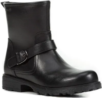 Produktbild von Geox OLIVIA Kinderstiefel schwarz Leder mit Reißverschluss 28