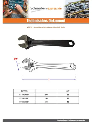 Produktbild von Rollgabelschlüssel mit Skala 200 mm