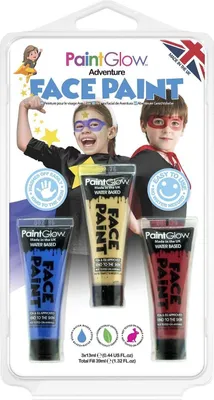 Immagine prodotto di PAINTGLOW Set di colori per il viso Adventure (blu, oro, rosso)