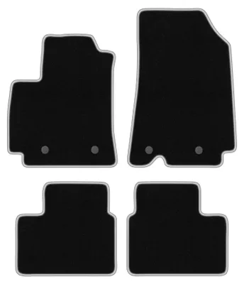Produktbild von Fußmatten Automatten Velours Schwarz/Silber für Renault Arkana 2021- Set 4-tlg