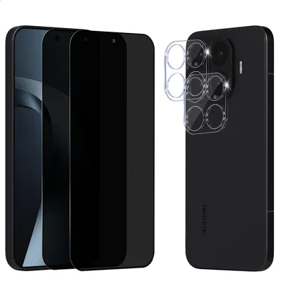 Produktbild von 2-Pack Xiaomi 17T Privacy Displayschutzfolie Privacy & 2-Pack Kameraschutz - Gehärtetes Glas 9H - Super Qualität 3D