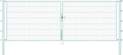 Produktbild von Alberts Doppeltor Flexo mit Zubehör, zum Einbetonieren, feuerverzinkt, Breite 400 cm, Höhe 140 cm