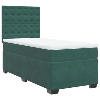 Produktbild von Boxspringbett mit Matratze Dunkelgrün 90x190 cm Samt