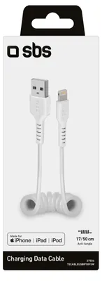 Immagine prodotto di Cavo di sincronizzazione e ricarica a spirale SBS USB <-> Lightning, 0,5 metri,  "Made for Apple