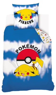 Produktbild von Baumwoll-Bettwäsche-Set 140x200 Pokemon Pikachu Jugend