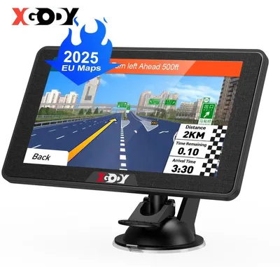 Obrázek produktu pro Navigační zařízení do auta, nákladního vozidla, osobního automobilu, 7palcový dotykový displej, GPS navigace, offline mapy Evropy, asistent jízdních pruhů, hlasová navigace, FM vysílač, varování před rychlostními radary
