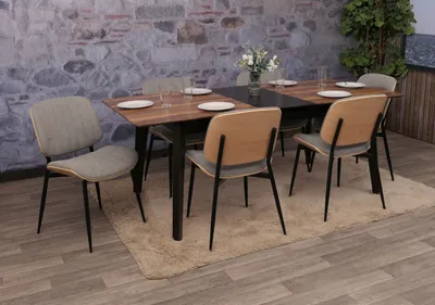 Image de lot de 6 chaises de salle à manger HWC-O44, chaise de cuisine, tissu en bois courbé (370g/m²) Öko-Tex ~ naturel, gris clair