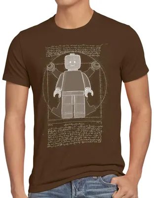 Produktbild von A.N.T. Vitruvianische Klemmbausteinfigur Herren T-Shirt vinci mensch
