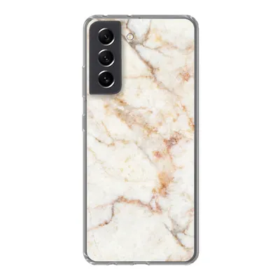 Produktbild von MuchoWow® Handyhülle Schutzhülle Hülle für Samsung Galaxy S21 FE Marmor - Braun - Luxus Silikon Softcase Handy Hülle - Mobiltelefonhülle
