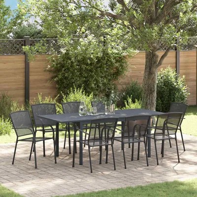 Produktbild von Maison Exclusive - Garten Essgruppe 9 stk. Anthrazit Stahl