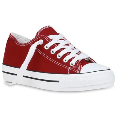 Produktbild von Mytrendshoe Damen Plateau Sneaker Turnschuhe Schnürer Plateauschuhe 825911, Farbe: Burgund, Größe: 39