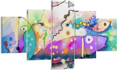 Produktbild von Bild auf Leinwand - Leinwandbild - Fisch Abstraktion - 125x70cm - Wand Bild - Wanddeko - Wandbilder - Leinwanddruck - Bilder - Kunstdruck - Wanddekoration - Leinwand bilder - Wandkunst - EA125x70-4096