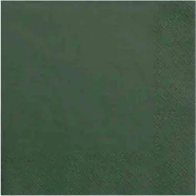 Produktbild von Uni Serviette - dunkelgrün / grün / emerald green - 33 x 33 cm - 20 Servietten pro Packung