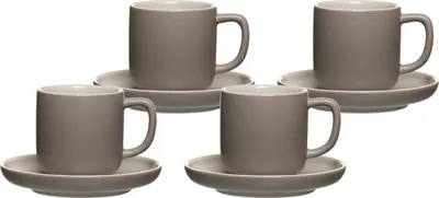 Obrázek produktu pro Ritzenhoff & Breker JASPER šálek na espresso s podšálkem 100 ml sada 4 šálků v barvě taupe