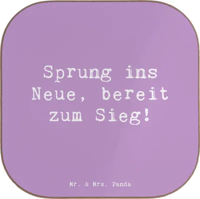 Produktbild von Mr. & Mrs. Panda Getränkeuntersetzer Spruch Sich in einer neuen Sportart versuchen - Lavendeltraum - Geschenk, Mut zeigen, Erfolge, Sport, Zuversicht, Tassenuntersetzer